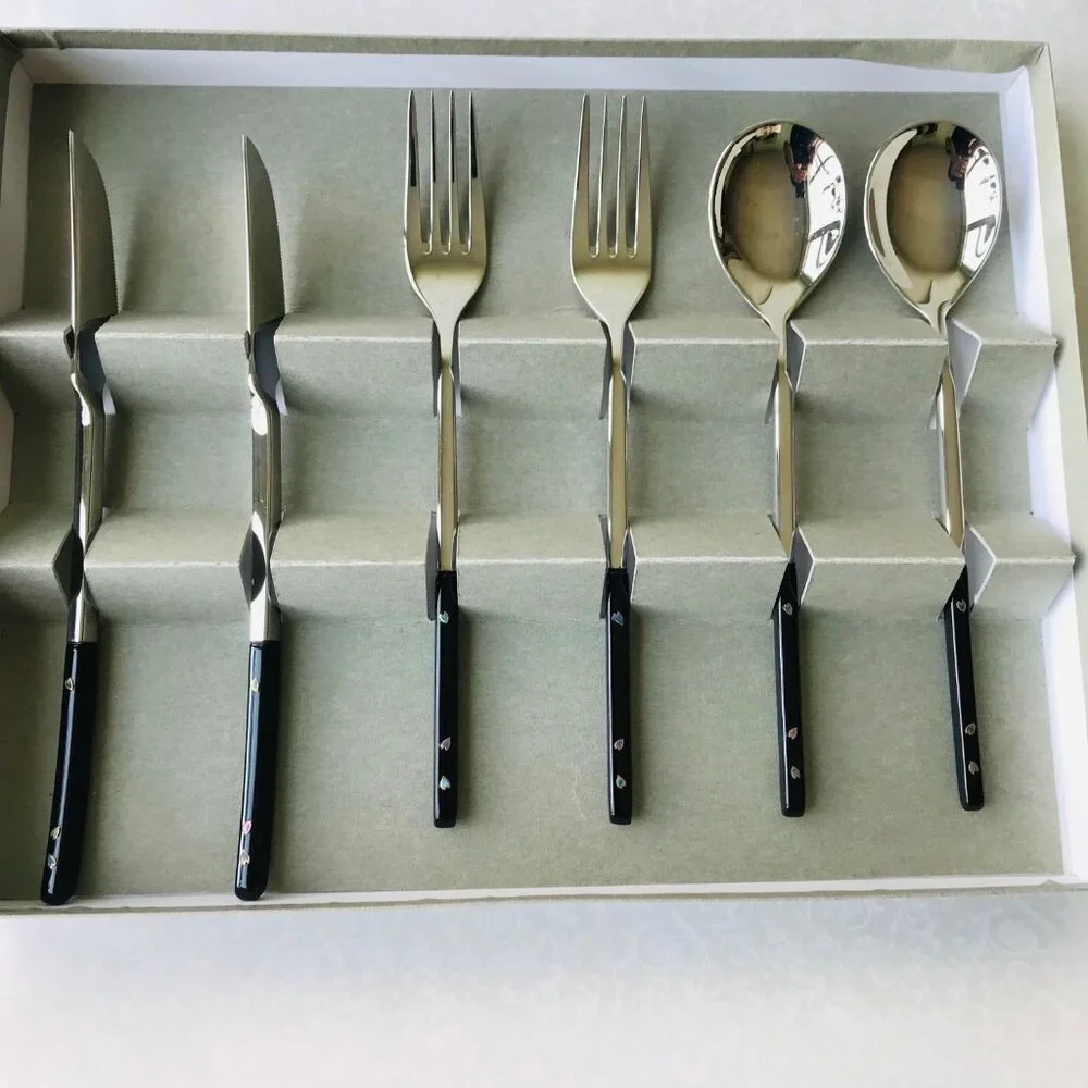 New Wajima Nuri  set, pearl of mother inlay, Artisan Handcrafted, Japan